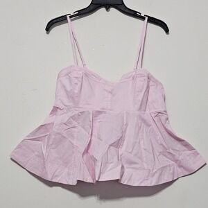 Steve Madden Women's Top Size M Fits 12 Sweetheart Babydoll Pink Sleevesless New